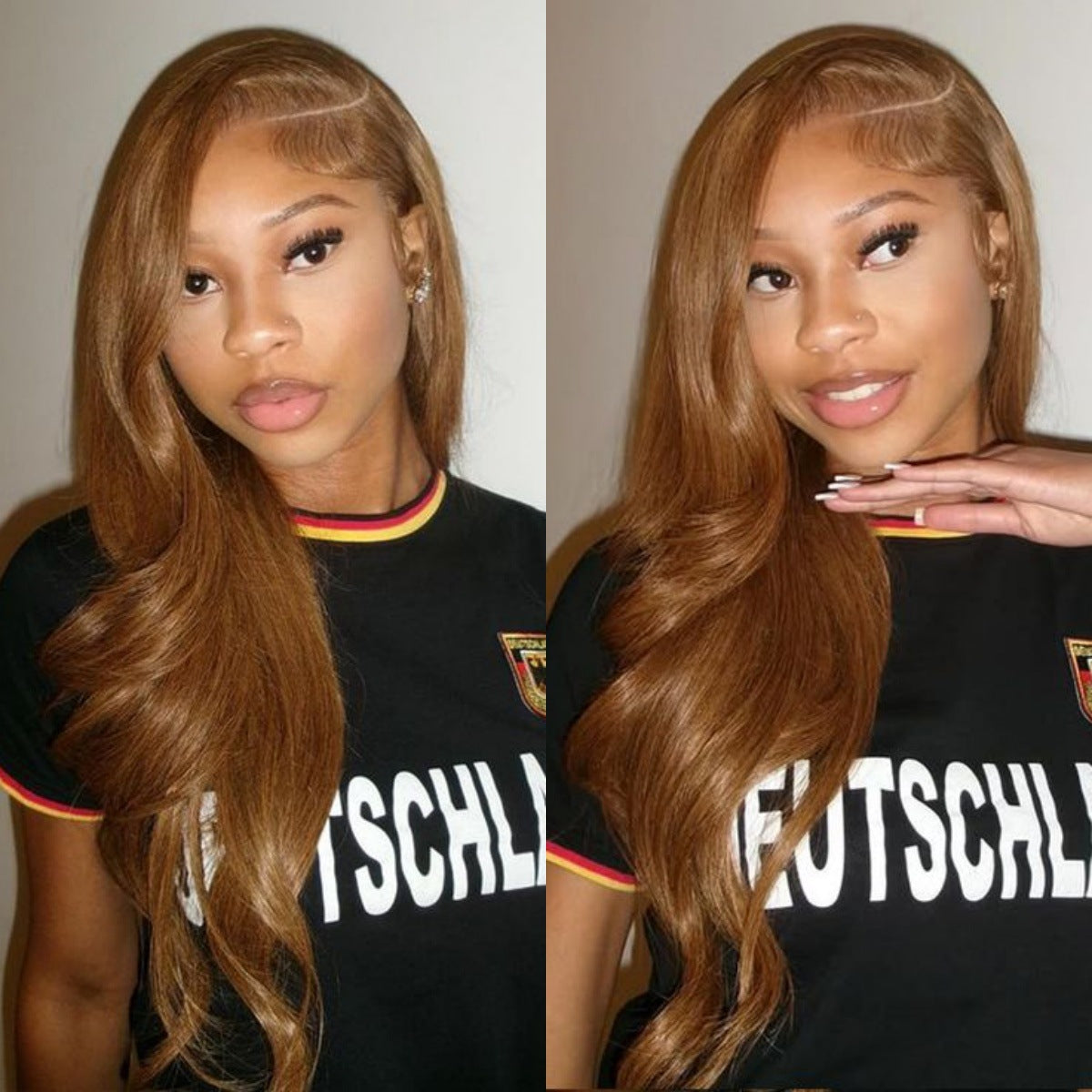 Honey Blonde Loose Wave Lace Front Wig Long Curls