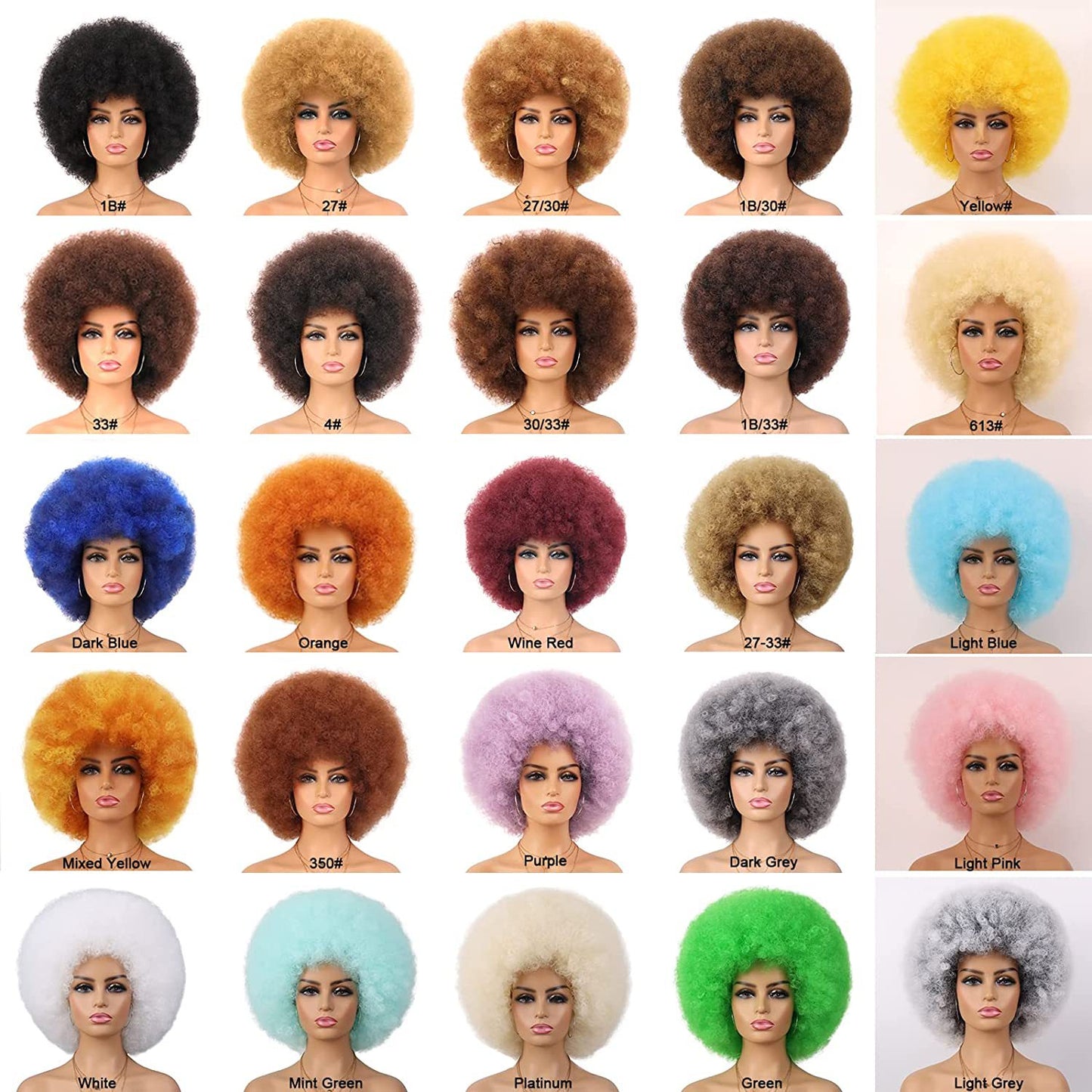 Color Second African Afro Fluffy Small Wig Short Curly Hair