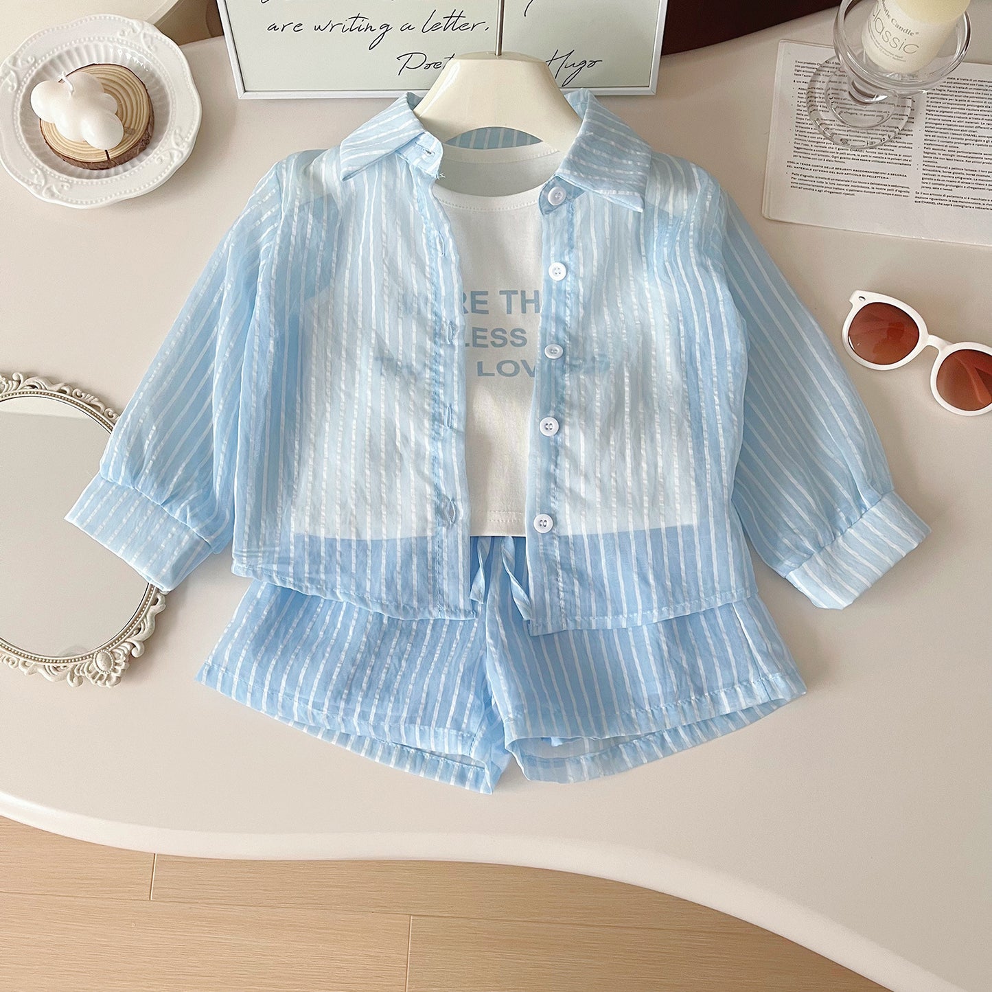 Korean Style Clothing Long Sleeve Shorts Children's Suit