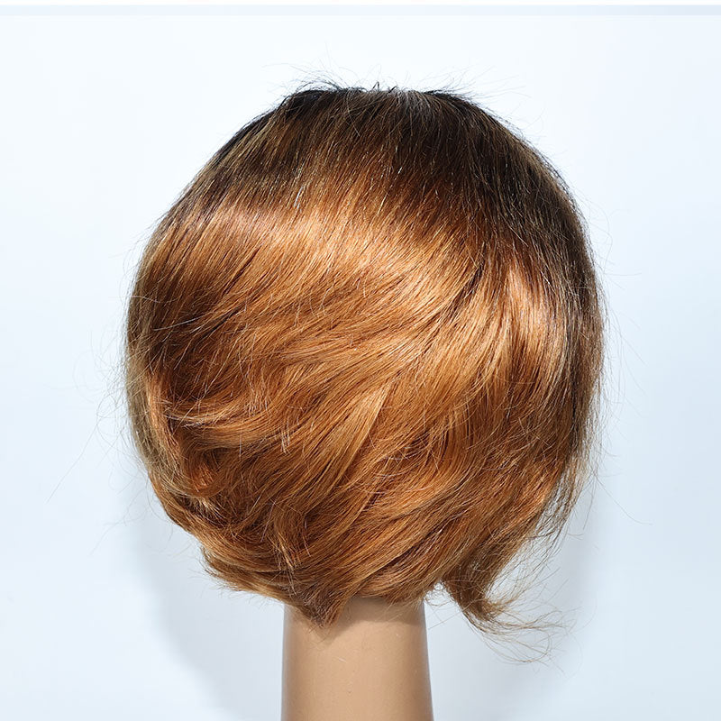 Full Black Head Natural Realistic Short Big Scalp Person Real Hair Wig