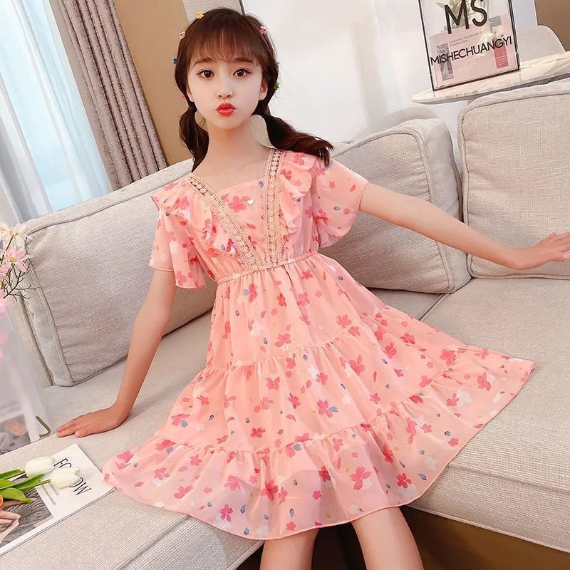 Children's Korean Style Western Skirt Middle Big Children's Dress