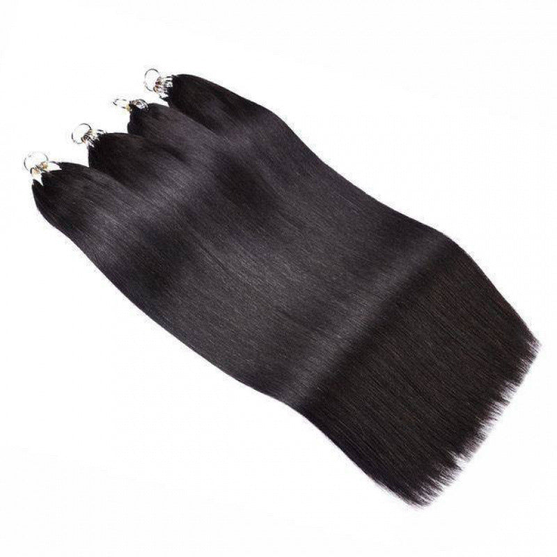 Extension Full Real Folding Head Invisible Seamless Dyeing Handmade Woven Wig