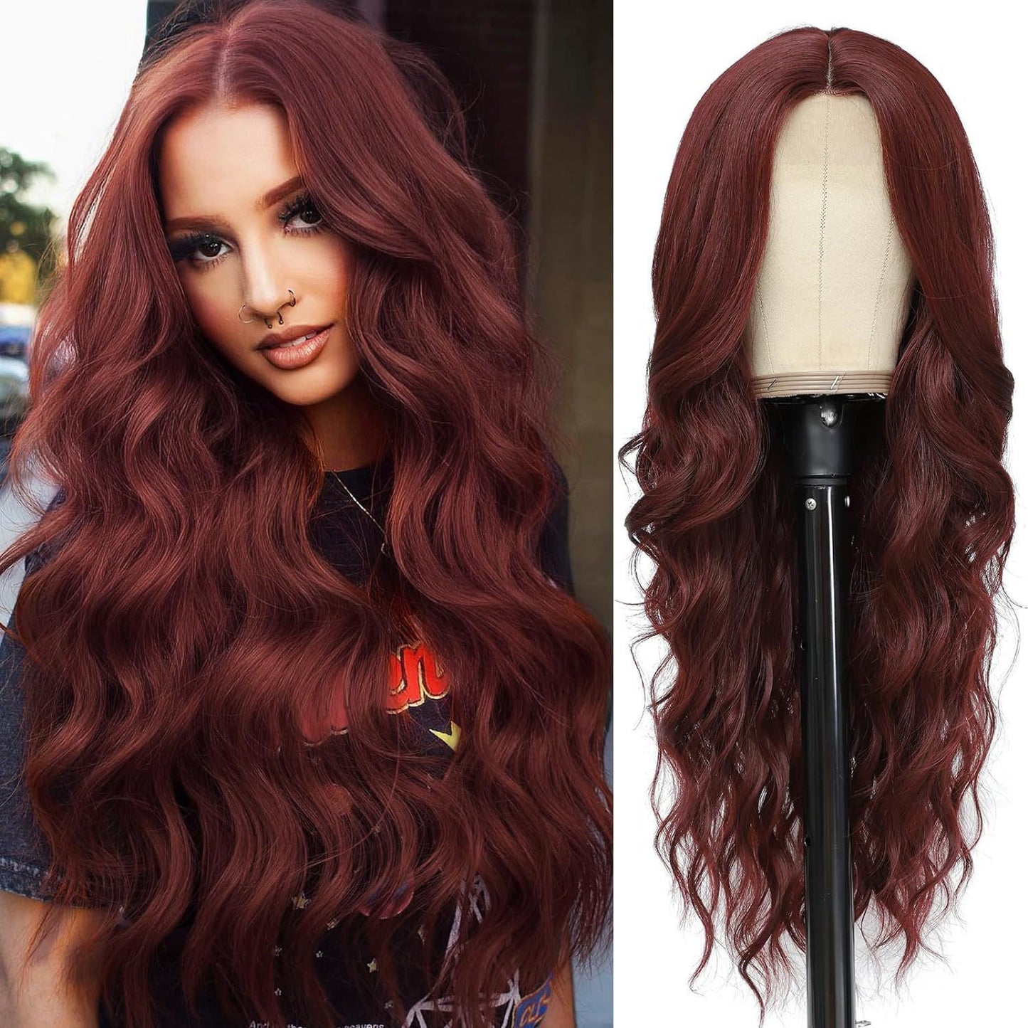 Women's Medium Large Wave Curly Hair Headgear Wig Long Curls