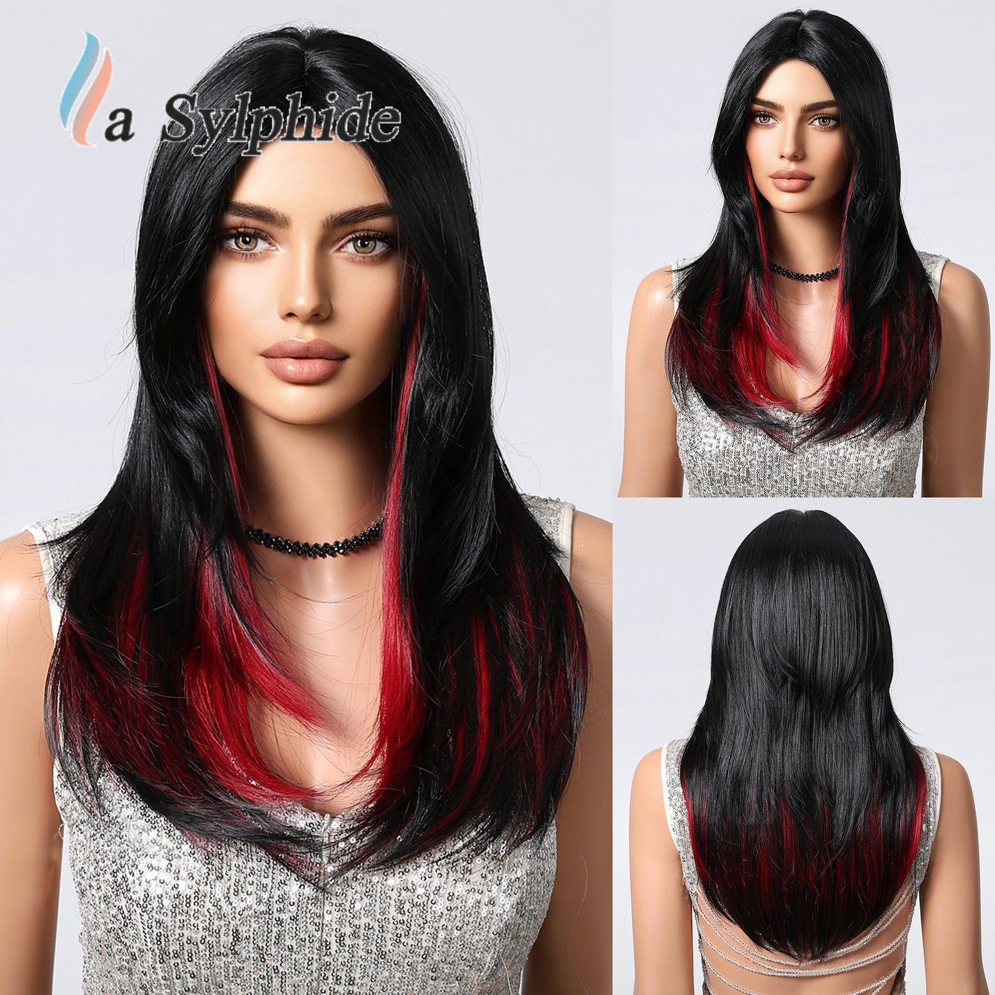 Brown Partial Hair Matte Fiber Age Reducing High Level Collarbone Long Straight Wig
