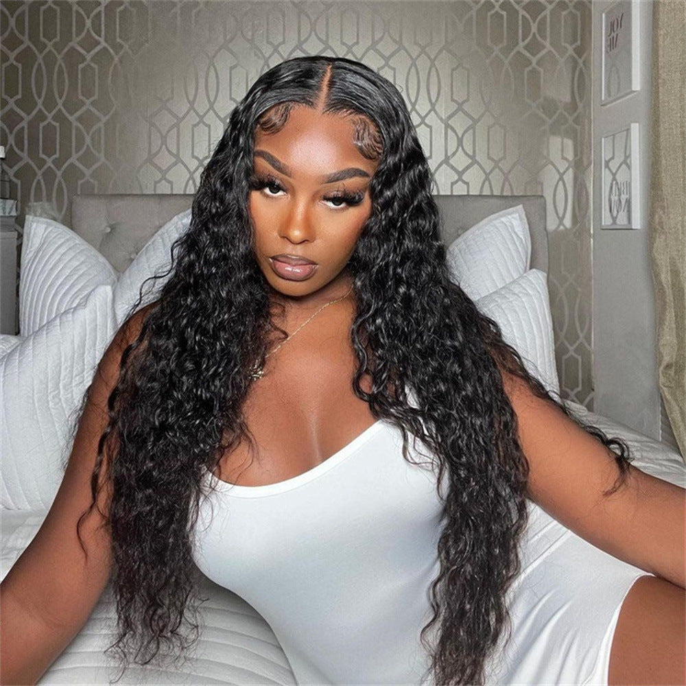 Chemical Fiber Curly Hair African Medium Small Volume Former Lace Wig Long Curls