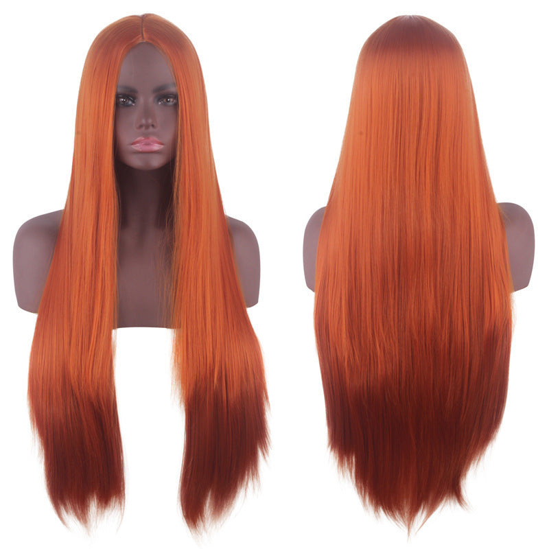 Universal Medium Scalp Black Long Straight Hair Cos Wig