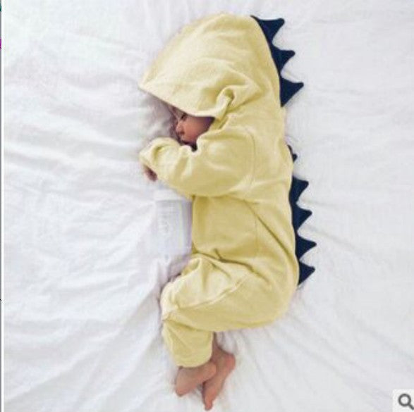 Children's Dinosaur Hooded Jumpsuit Cute Rompers Casual Jumpsuit, Climbing Suit
