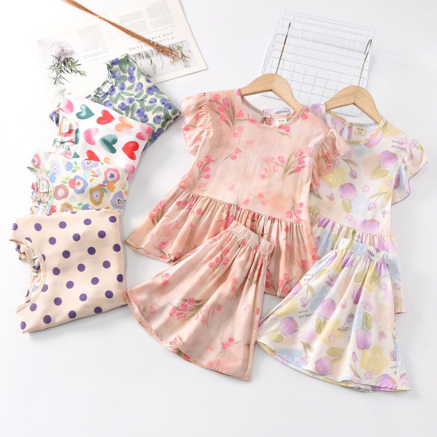 Children's Cool Summer Vest Shorts Poplin Pajamas Artificial Cotton Children's Suit