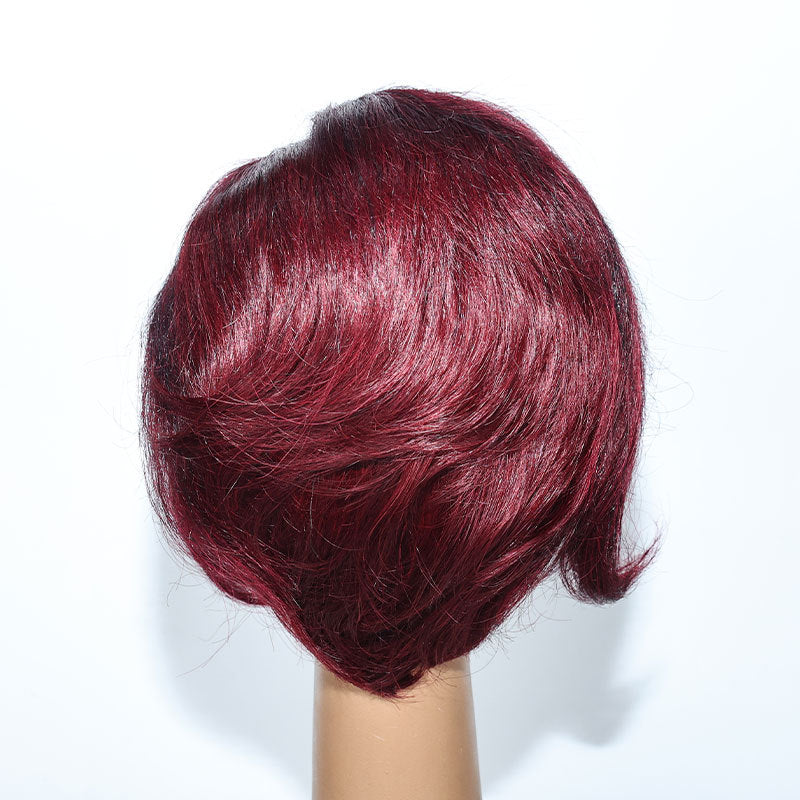 Full Black Head Natural Realistic Short Big Scalp Person Real Hair Wig
