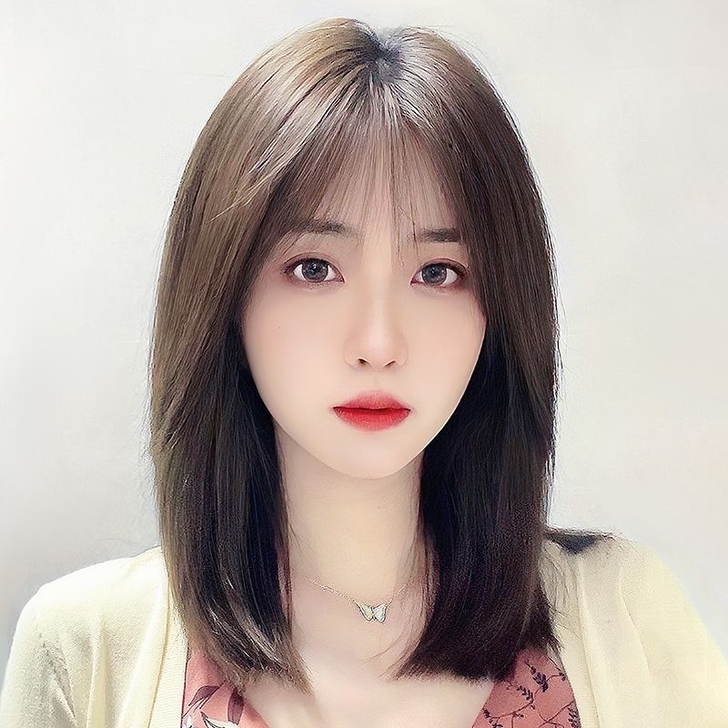 Natural Female Collarbone Full Top Sheath Wig Short Straight Hair