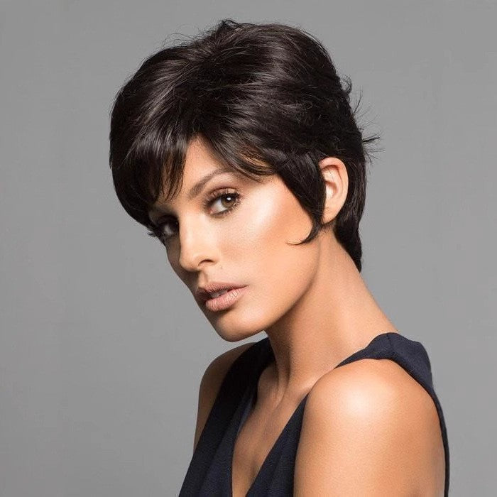 Women's Side Bangs Temperament Micro Volume Sheath Wig Short Straight Hair