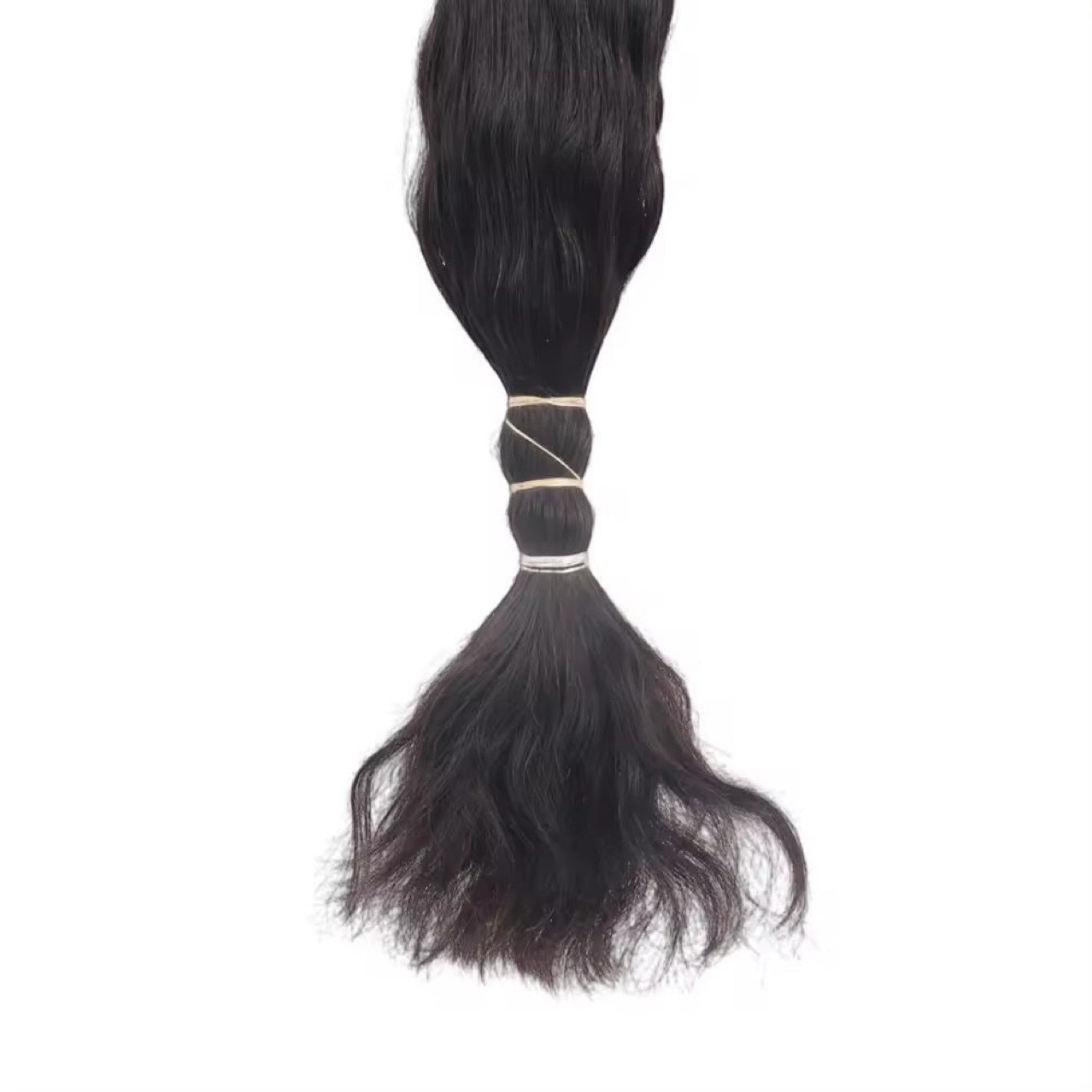 Super Double Drawn Wet Wavy Human Hair Bulk Long Straight Wig