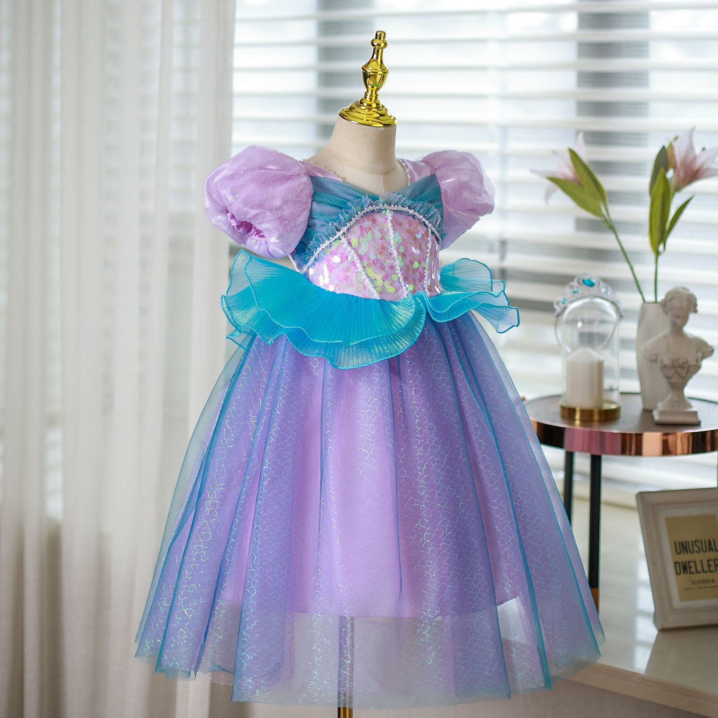 Luminous Princess Summer Birthday Mesh Puff Children's Dress
