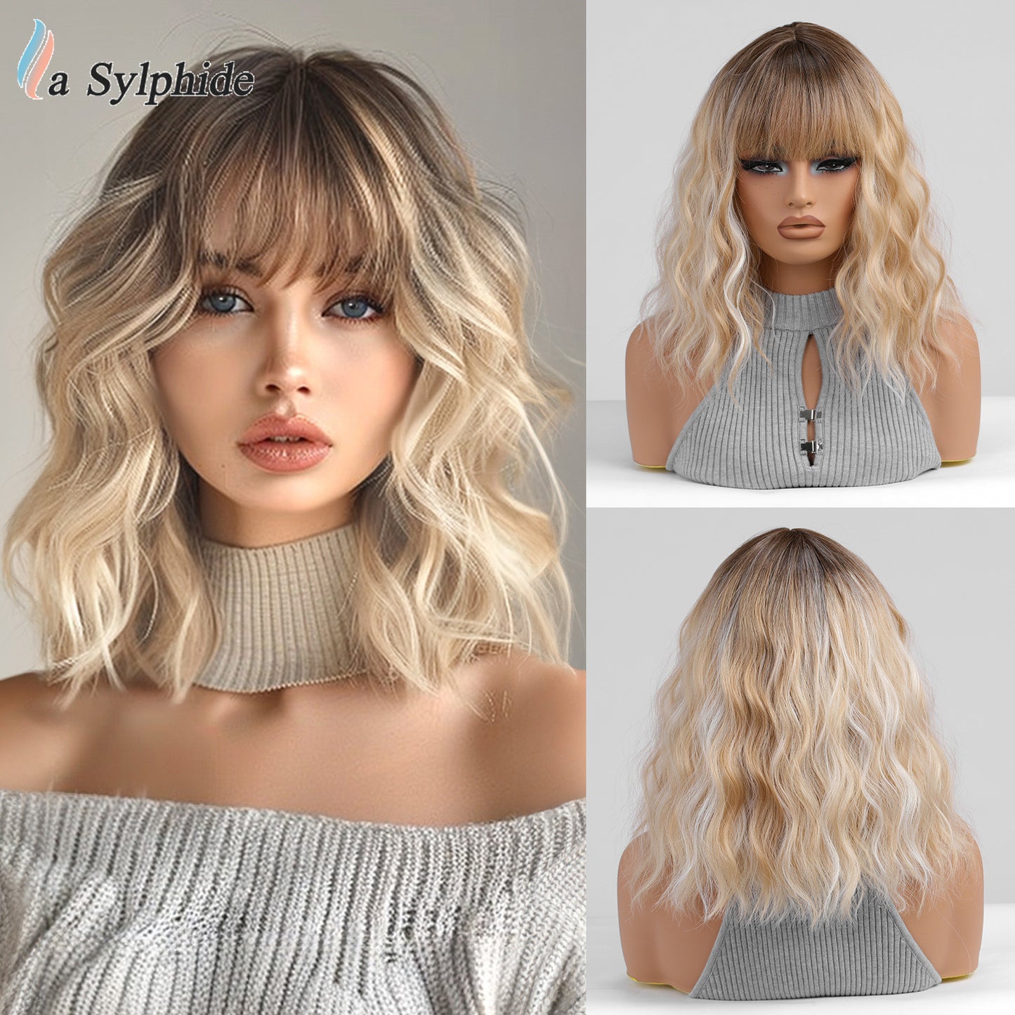 Women's Short Curly Hair Fluffy Waves Roll Wig Long Curls