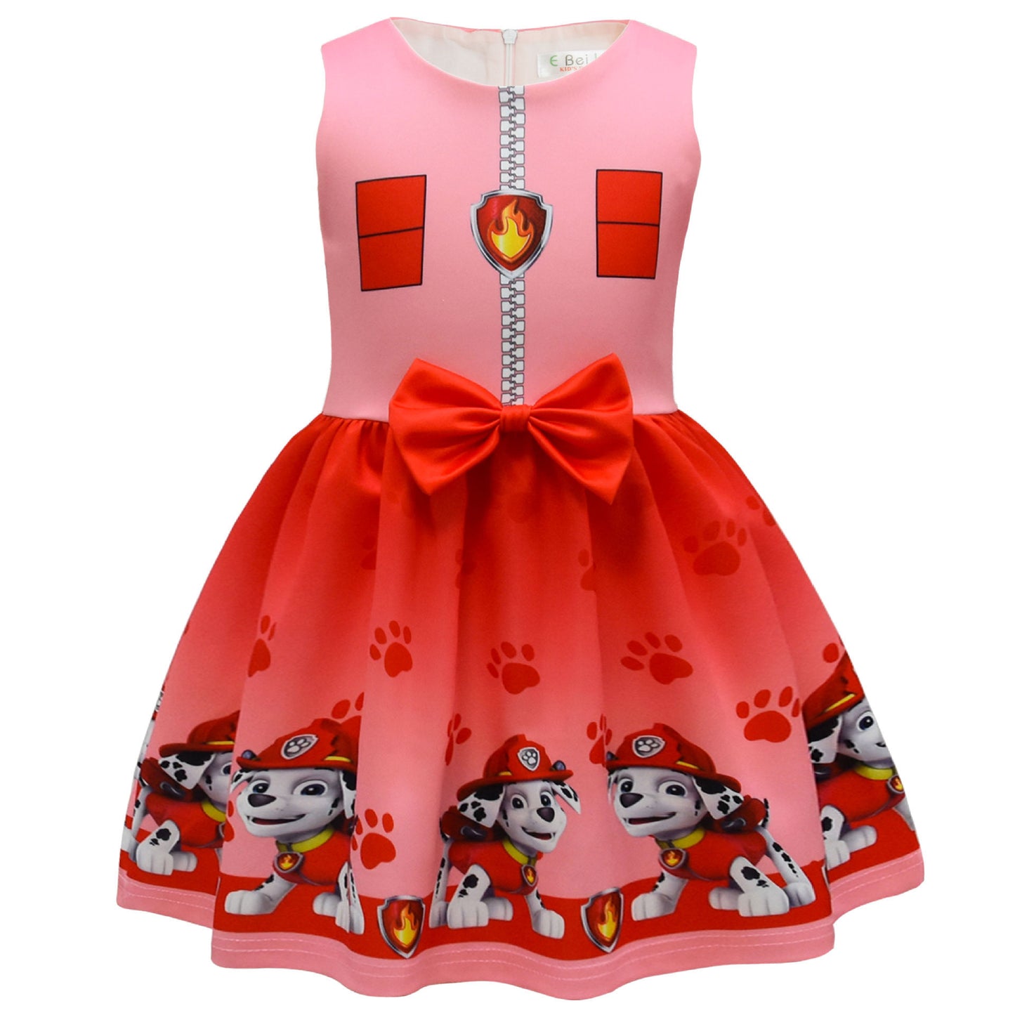 Trendy Popular Digital Printing Cartoon Bow Children's Dress