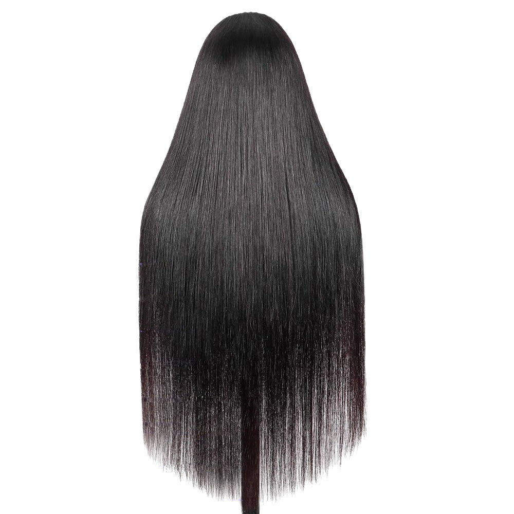 Density Bone Straight Natural Color Human Real Hair Wig