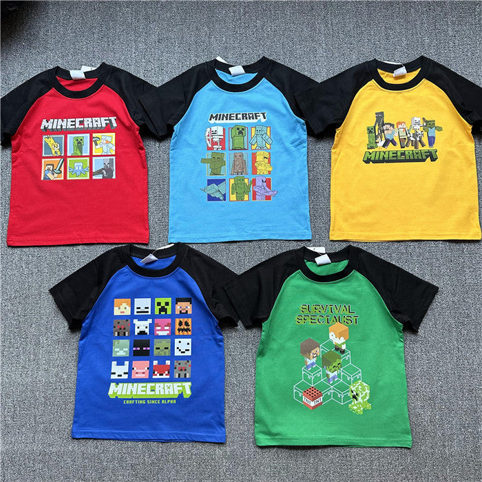 Children's Daily Order Summer My World Game Theme Children's T-shirt