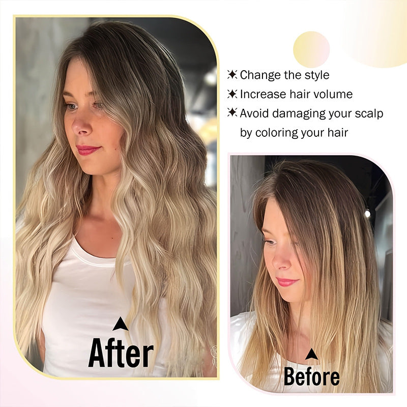 Hair Piece Water Ripple Long Curly Chemical Fiber Head Covering Wig Ponytail