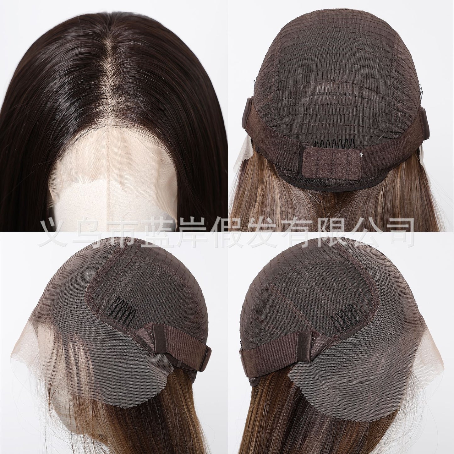 Imported Silk Black Lace Female Free Seam Breathable Long Straight Wig