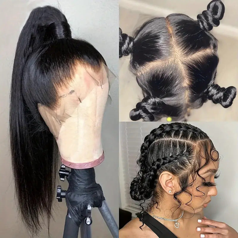 Front Lace Straight Hair Chemical Fiber Wig Long Curls