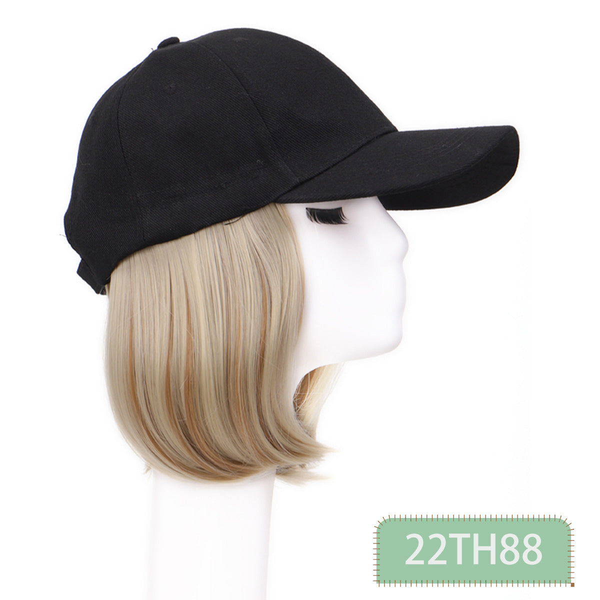 Canvas Sun Hat Short Hair Peaked Cap Straight Other Wig