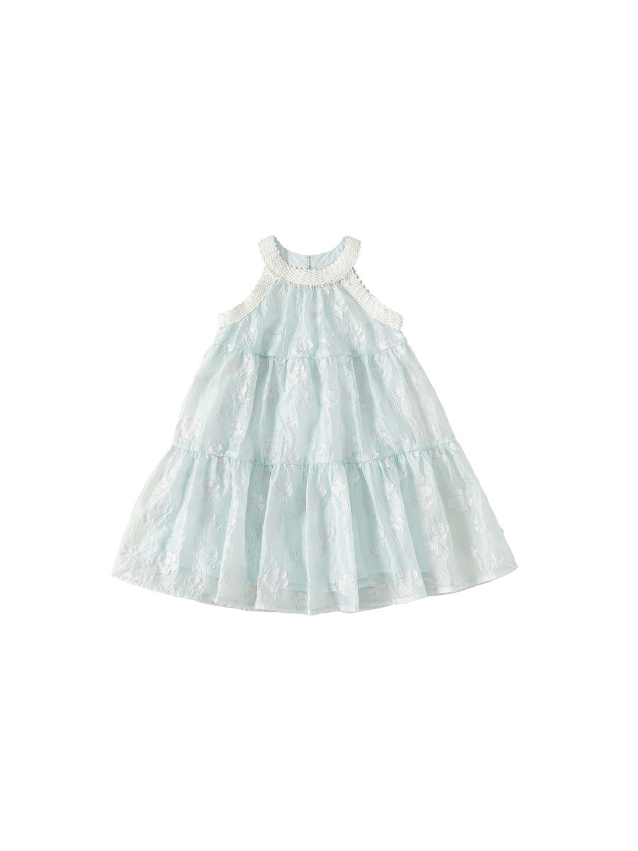 Children's Vacation Style Summer Sleeveless Braces Skirt Children's Dress