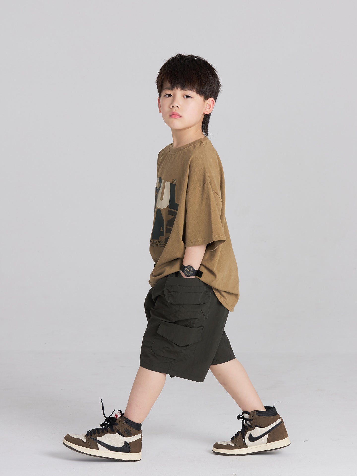 Children's Clothing Boy Loose Short Sleeve Irregular Children's T-shirt