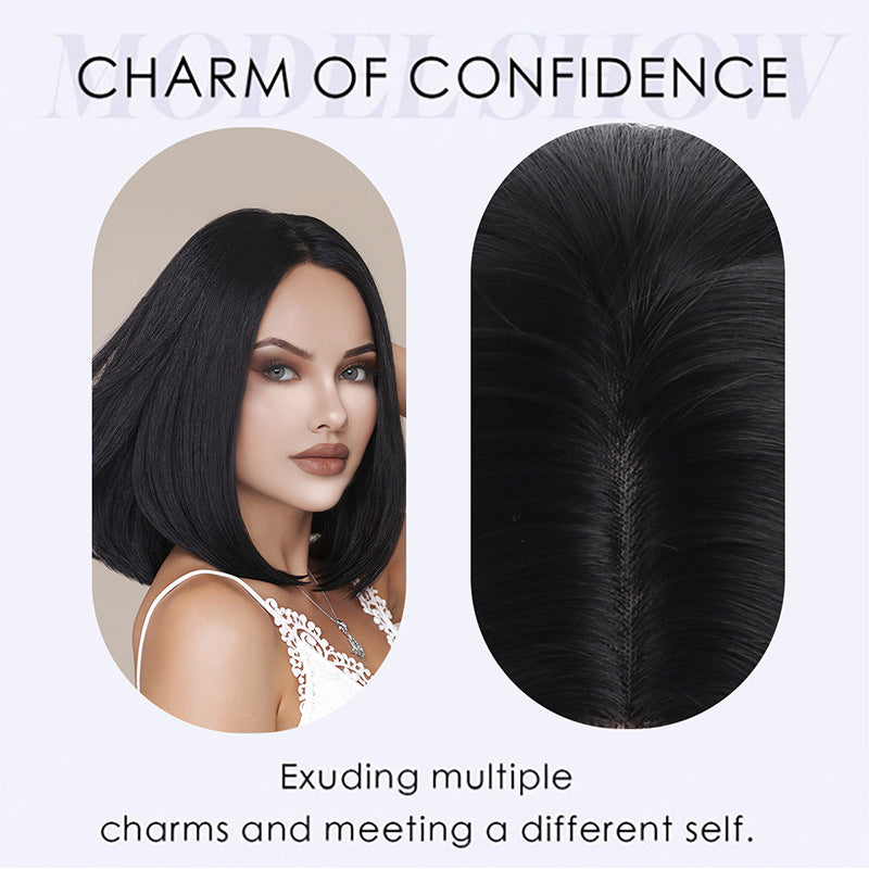 Women's Medium Short Straight Hair Chemical Fiber Cos Wig