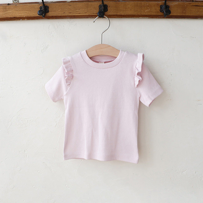 Summer Strawberry Stretch Cotton Soft Round Neck Short Children's T-shirt