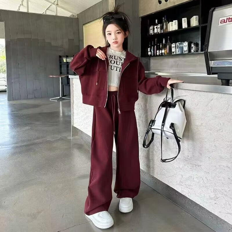 Children's Casual Western Style Versatile Coat Wide Leg Children's Suit
