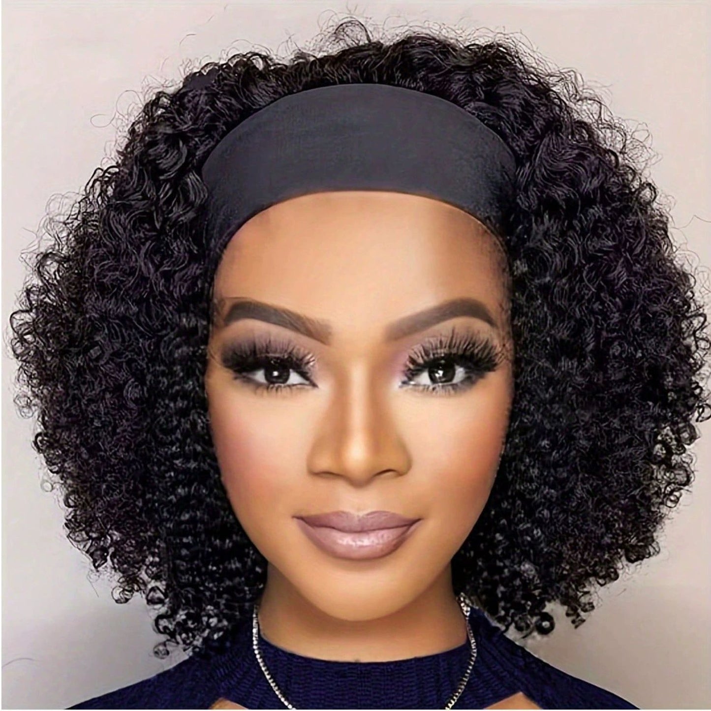 Women's Fashionable Mid-length African Big Wave Fluffy Curling Wig Short Curly Hair