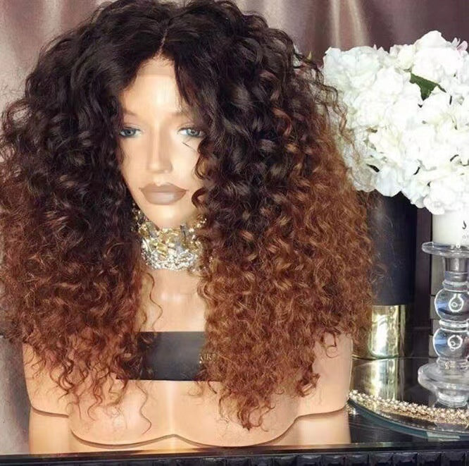 Women's Synthetic Wigs African Head Cover Curly Wig Long Curls