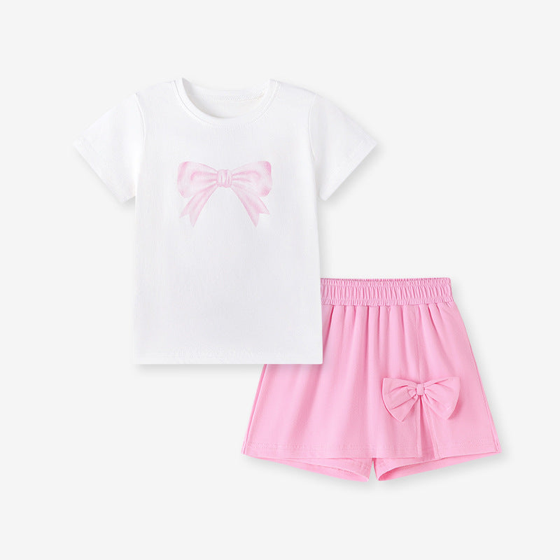 Women's & Children's Summer Cute Bow Clothing Children's Suit