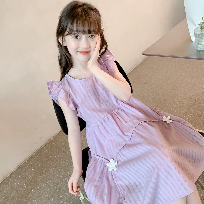 Children's Casual Sweet Summer Thin Fashionable Princess Middle Big Clothing Children's Dress