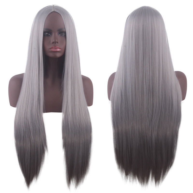 Universal Medium Scalp Black Long Straight Hair Cos Wig
