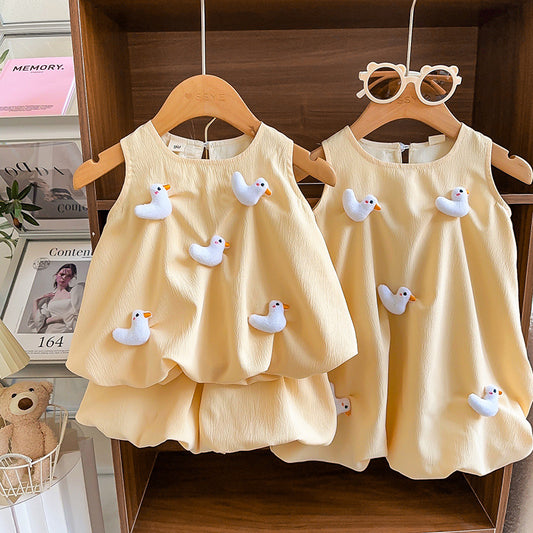 Summer Clothes Cute Three-dimensional Doll Vest Western Style Children's Suit