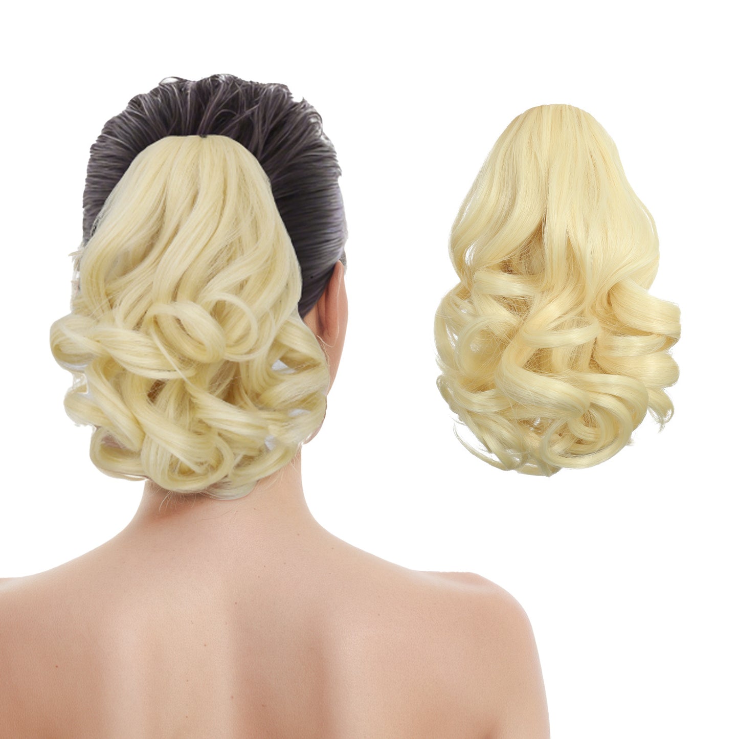 Tiger Mouth Grip Short Big Wave Wig Ponytail