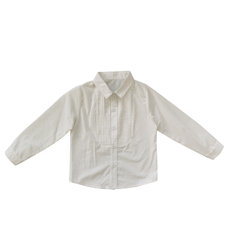 Children's Black White Long-sleeved Fashion Inner Match Children's Shirt