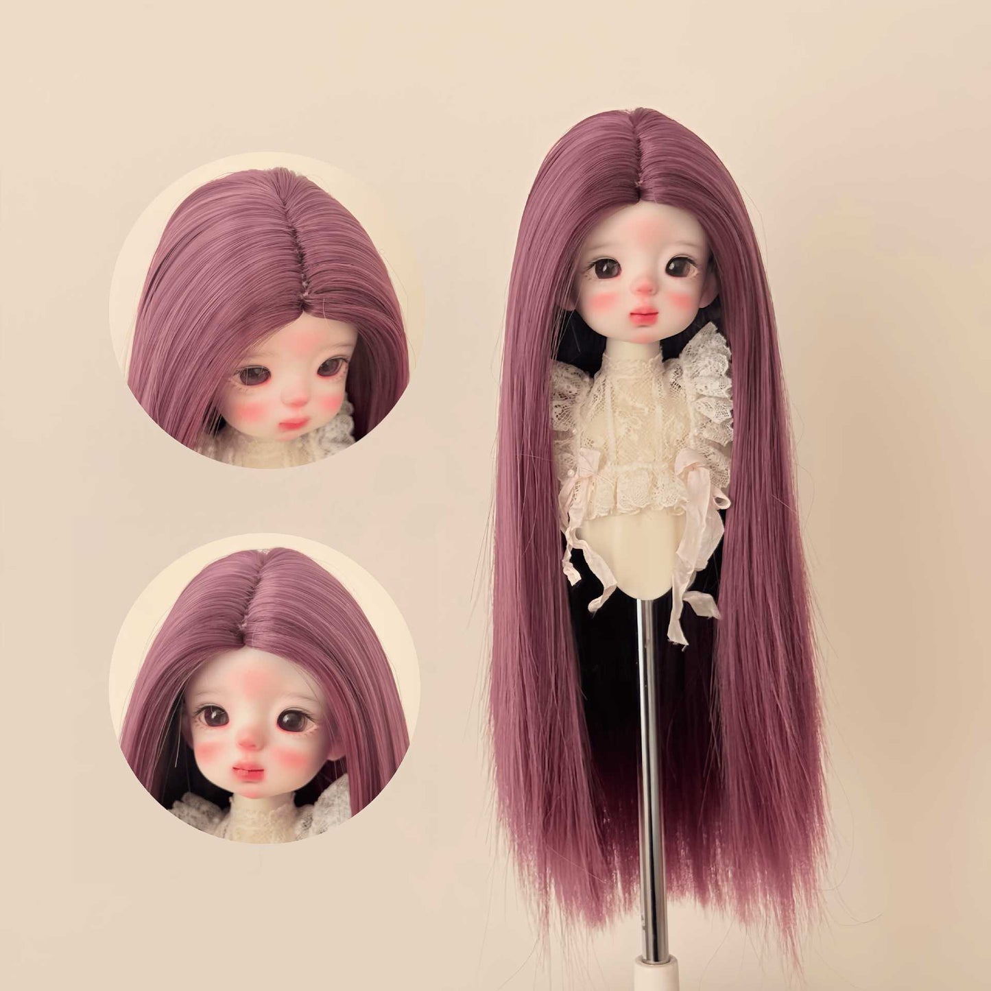 Doll Hair Accessories Blythe Soft Silk Medium Long Straight Dress Cos Wig