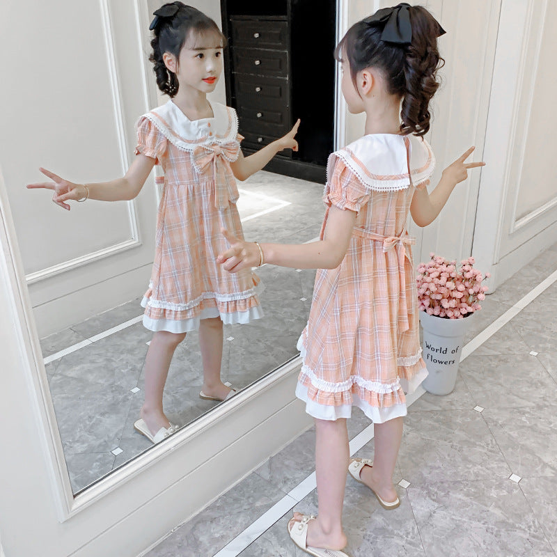 Preppy Style Bow Lolita Skirt Uniform Children's Dress