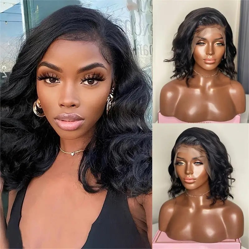 Fashion Big Wave Long Front Lace Wig Short Curly Hair