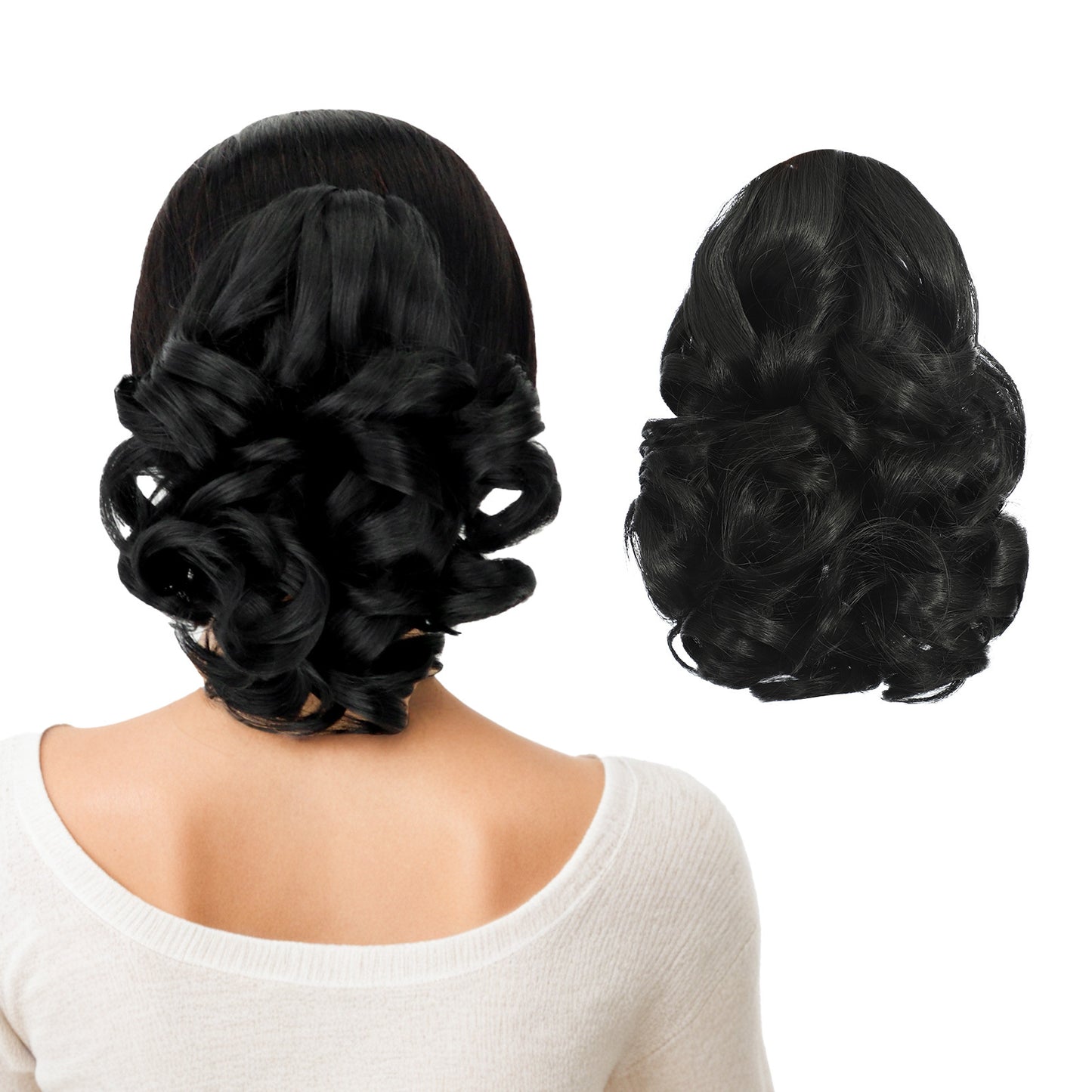 Tiger Mouth Grip Short Big Wave Wig Ponytail