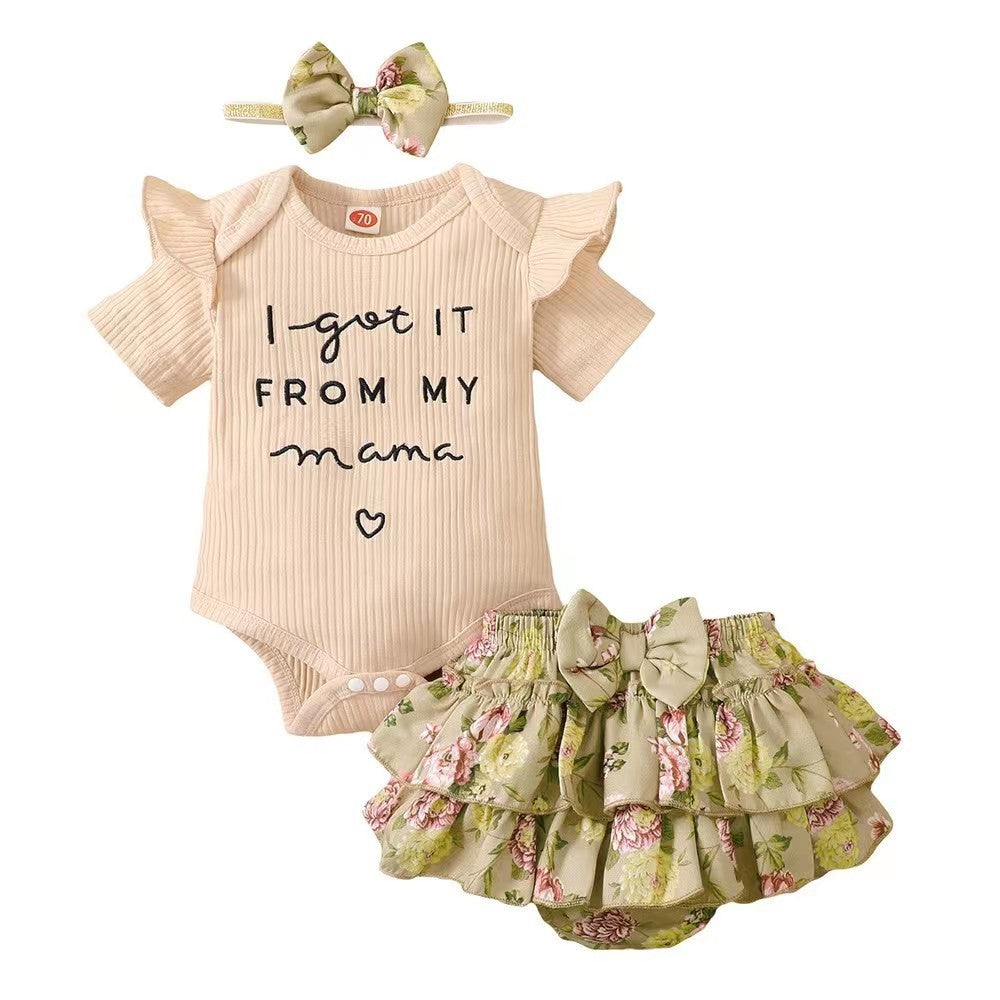 Summer Clothes Jumpsuit Shorts Floral Clothing Cute Children's Suit
