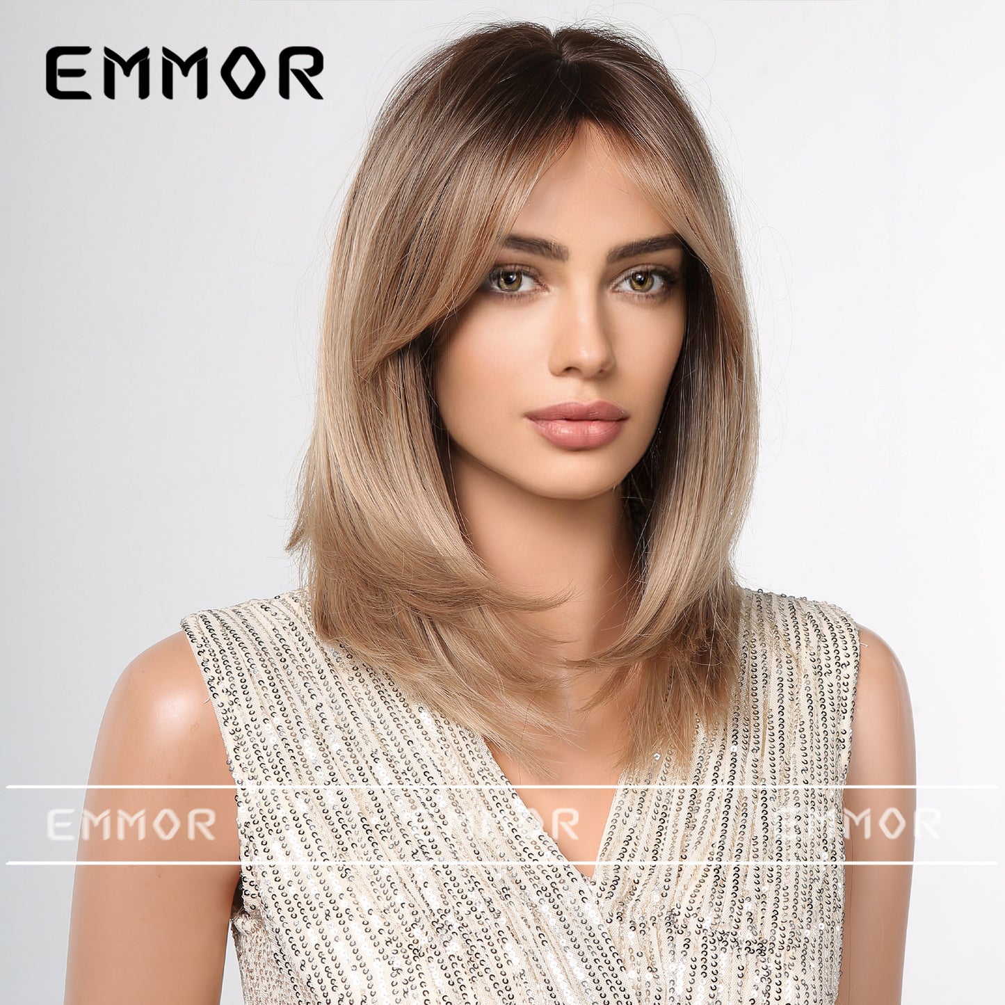 Shelf Bangs Layered Brown Collarbone Length Haircut Micro Volume Wig Short Curly Hair