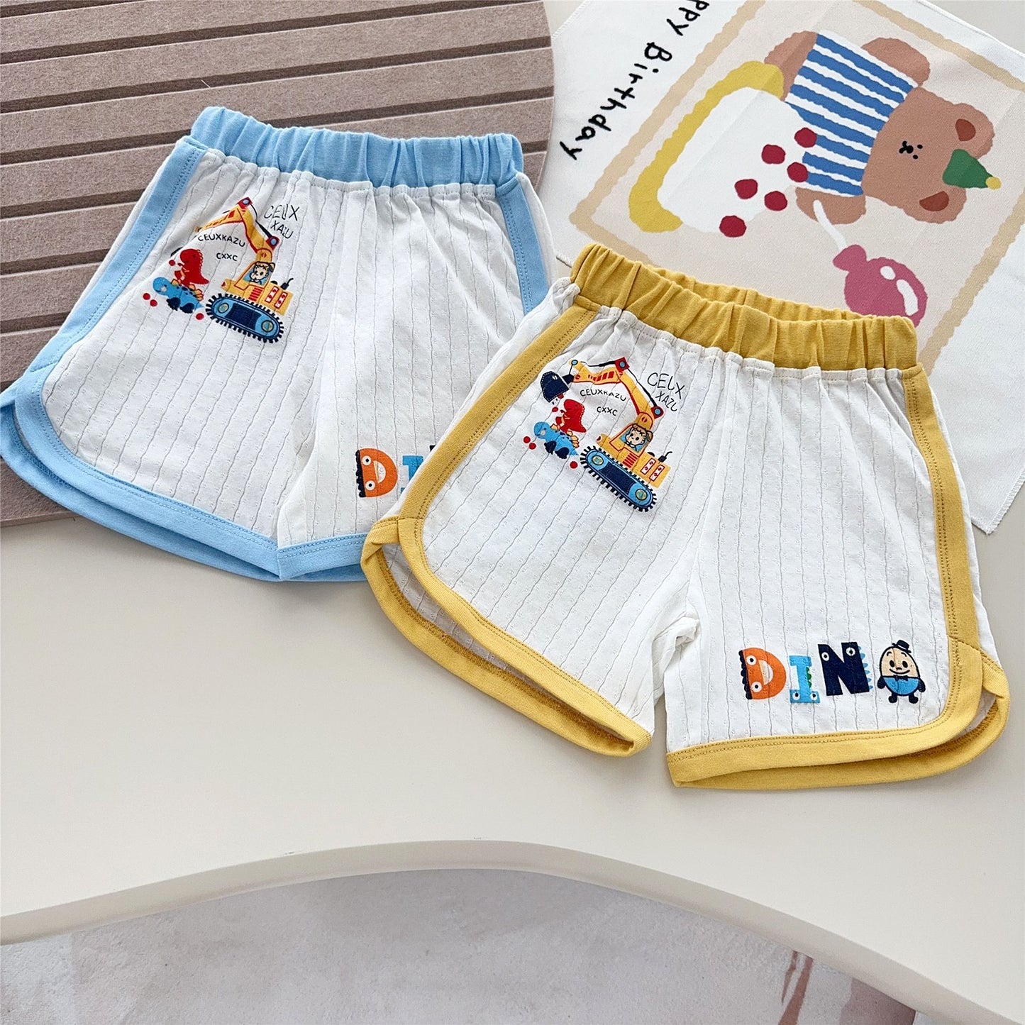Children's Thin Summer Excavator Boys Vest Shorts Children's Suit