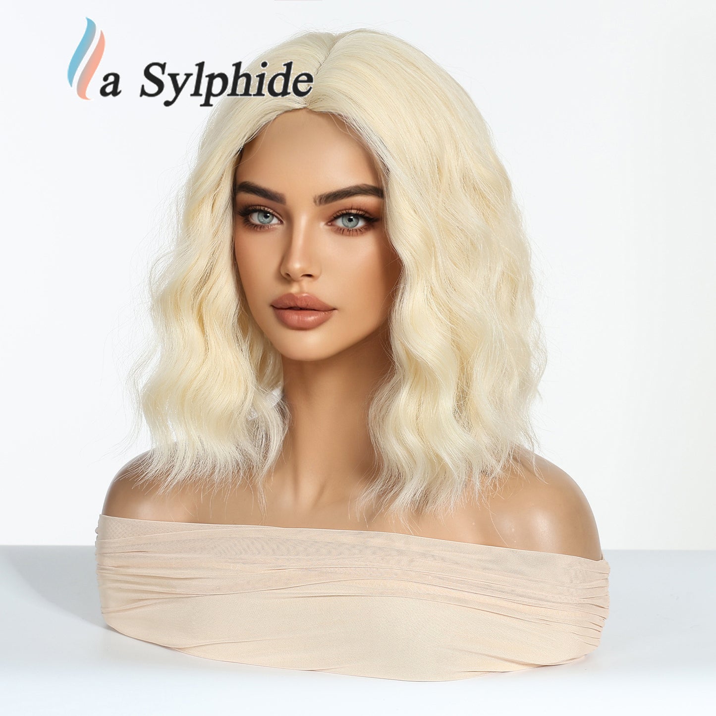 Golden Korean Egg Roll Full Top Wig Short Curly Hair