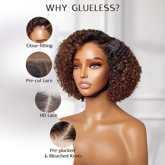Women's African Fashion Synthetic Wigs Brown Partial Wig Short Curly Hair