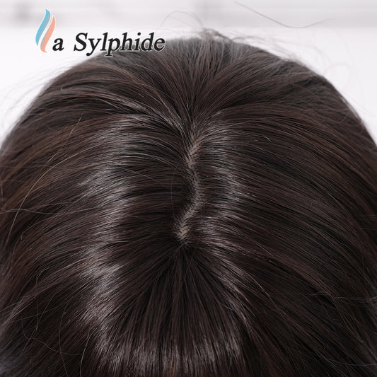 Full Head Cap Imitation Human Natural Top Wig Short Straight Hair