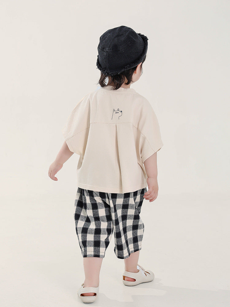 Children's Clothing Boy's Short-sleeved Summer Batwing Sleeve Top Children's T-shirt