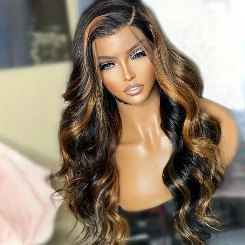 Front Lace Fashion Piano Color Big Wig Long Curls